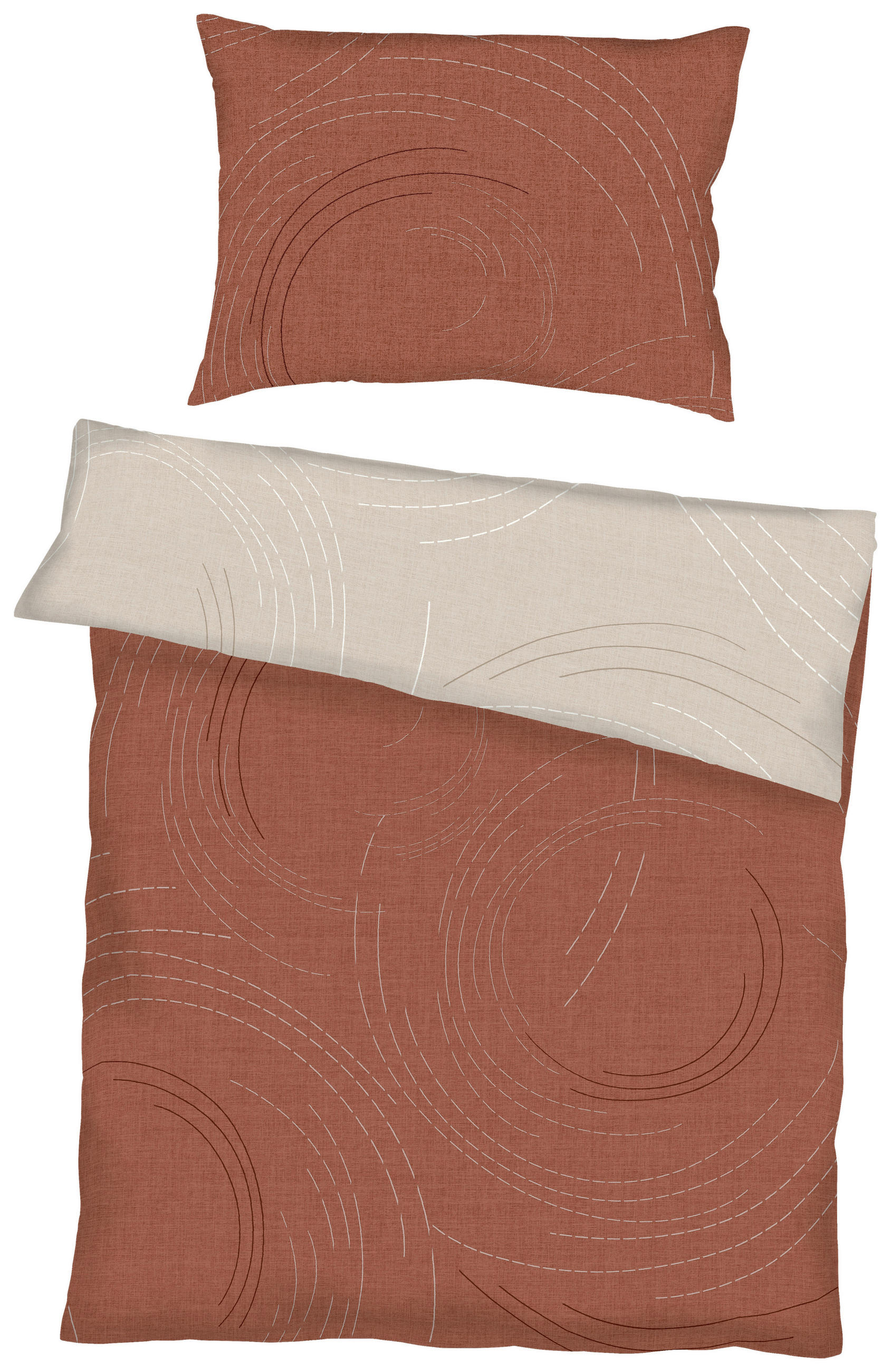 BETTWÄSCHE Makosatin 200/220 cm  - Dunkelorange, KONVENTIONELL, Textil (200/220cm) - Kaeppel