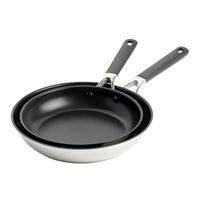 PFANNENSET Classic Stainless Steel Edelstahl 2-teilig  - Silberfarben/Schwarz, Basics, Kunststoff/Metall (24cm//28cmcm) - Kitchenaid