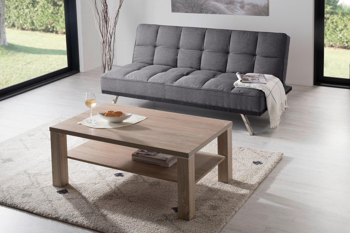 SCHLAFSOFA in Mikrofaser Anthrazit, Edelstahlfarben  - Edelstahlfarben/Anthrazit, Basics, Textil/Metall (179/84/96cm) - MID.YOU