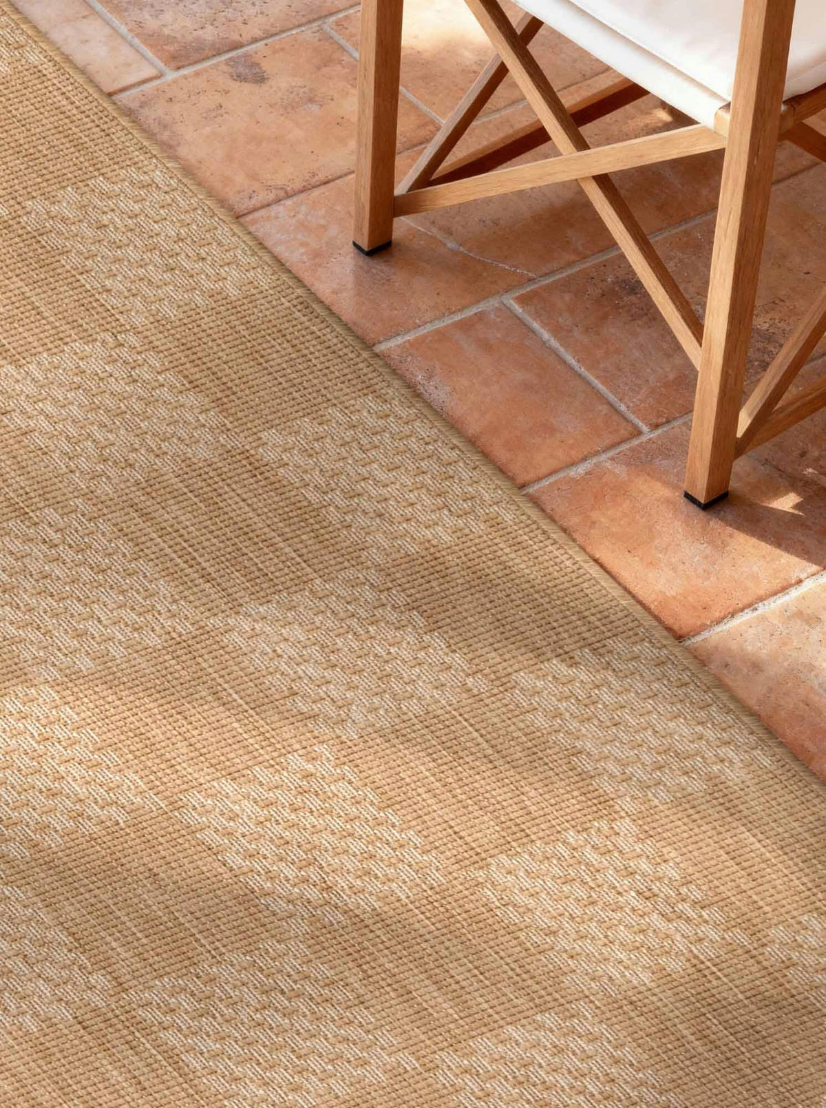 FLACHWEBETEPPICH 80/200 cm Haringey Weiß, Sandfarben rechteckig  - Sandfarben/Weiß, Design, Kunststoff (80/200cm)