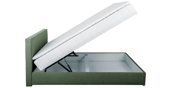 BOXBETT 90/200 cm in Grün - Chromfarben/Grün, KONVENTIONELL, Kunststoff/Textil (90/200cm) - Carryhome