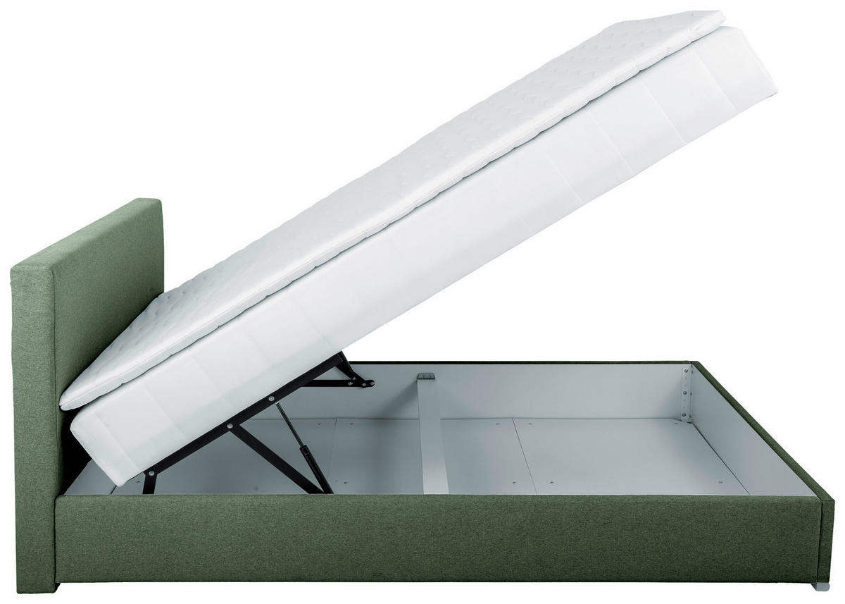 BOX KREVET BEZ OPRUGA 90/200 cm     zelena  - boja hroma/zelena, Konvencionalno, tekstil/plastika (90/200cm) - Carryhome