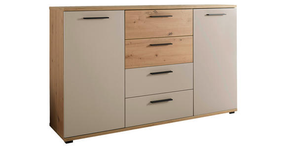 SIDEBOARD  150/92/38 cm 4 Schublade(n)  - Kaschmir/Schwarz, KONVENTIONELL, Holzwerkstoff/Kunststoff (150/92/38cm) - Xora