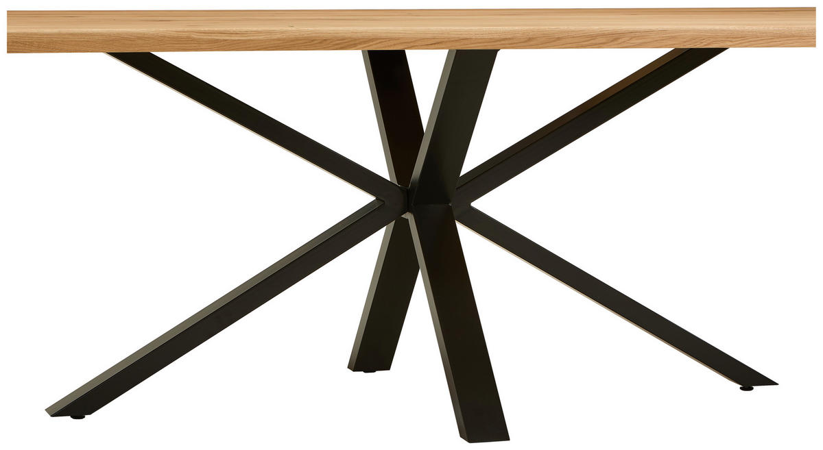ESSTISCH Holz, Metall 220/100/76 cm  - Eichefarben/Schwarz, Modern, Holz/Metall (220/100/76cm) - Boxxx