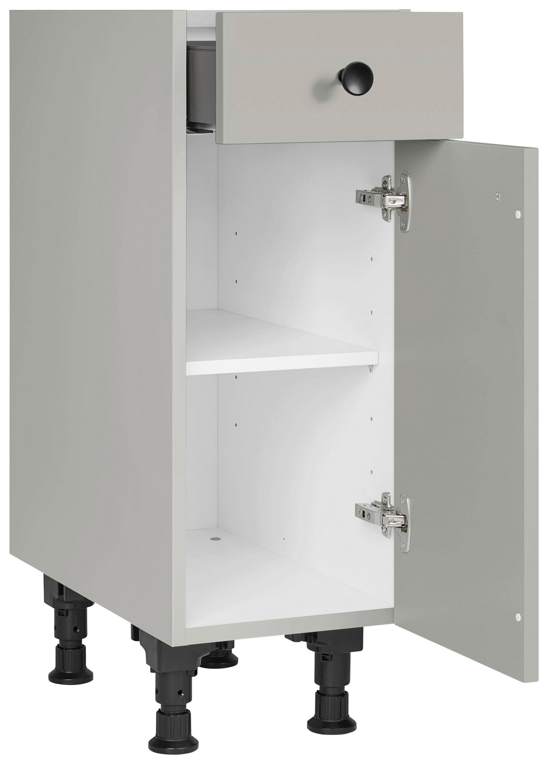 SCHUBKASTENUNTERSCHRANK 30/87/56 cm  in Grau  - Schwarz/Grau, MODERN, Holzwerkstoff/Metall (30/87/56cm) - Nobilia