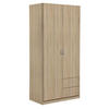 KLEIDERSCHRANK in Sonoma Eiche  - Silberfarben/Sonoma Eiche, Design, Holzwerkstoff/Kunststoff (91/197/54cm) - Boxxx