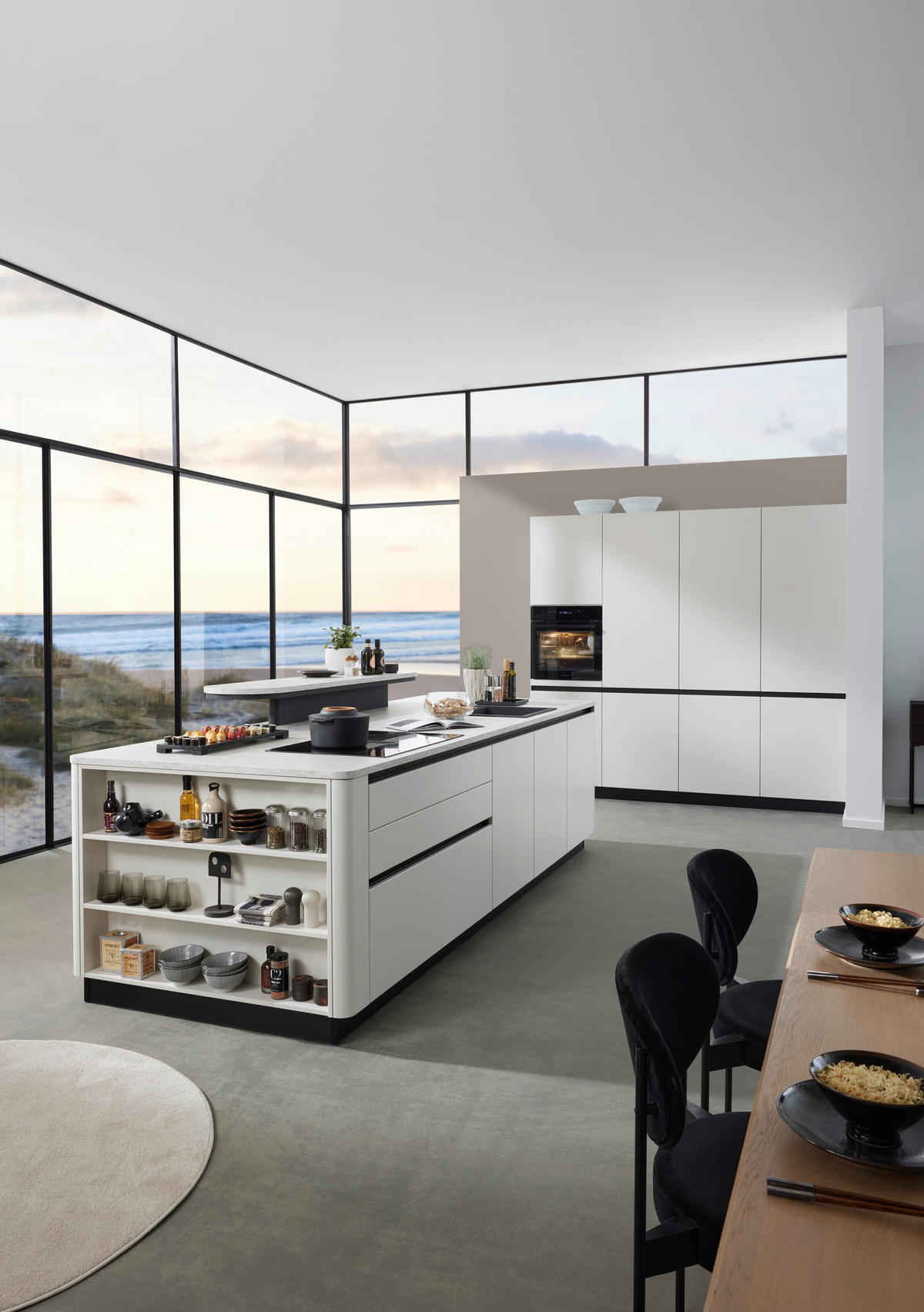 EINBAUKÜCHE   - Weiß, Design, Holzwerkstoff - Novel