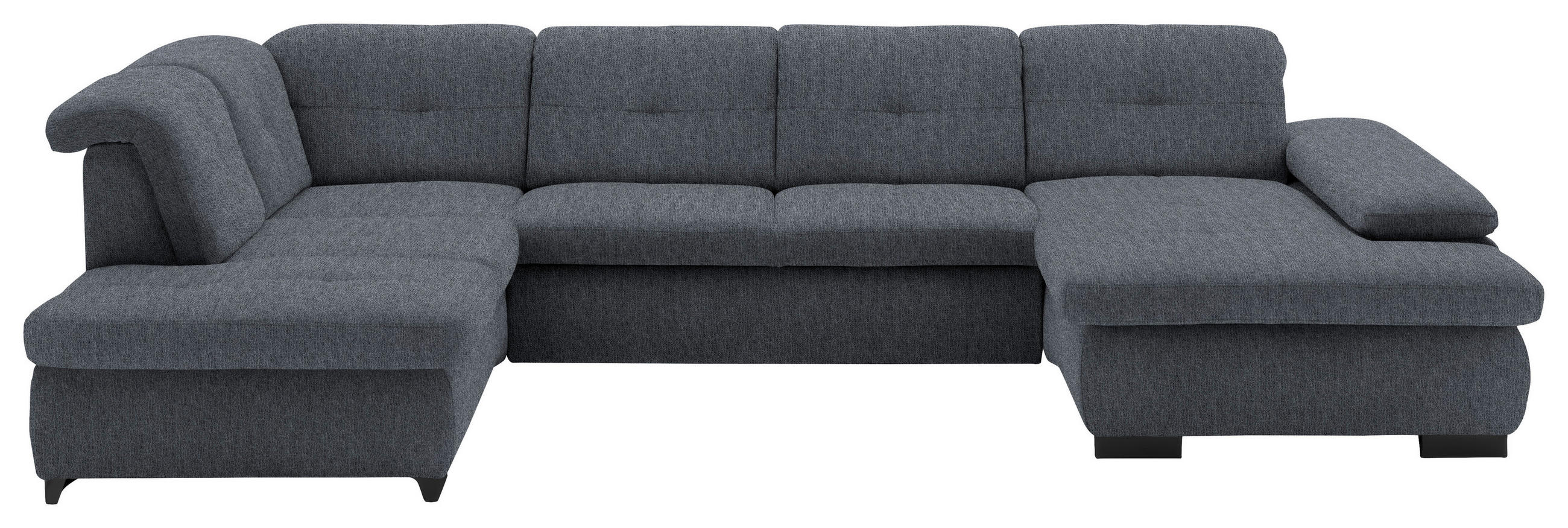 WOHNLANDSCHAFT Anthrazit Webstoff - Anthrazit/Schwarz, Design, Textil/Metall (210/337/174cm) - Beldomo Style