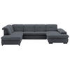 WOHNLANDSCHAFT in Webstoff Anthrazit  - Anthrazit/Schwarz, Design, Textil/Metall (210/337/174cm) - Beldomo Style