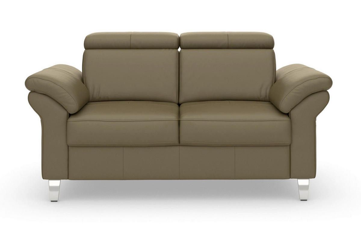 2-SITZER-SOFA ARNGAST E Olivgrün Echtleder  - Chromfarben/Olivgrün, Basics, Leder/Textil (156/84/93cm) - Sit & More