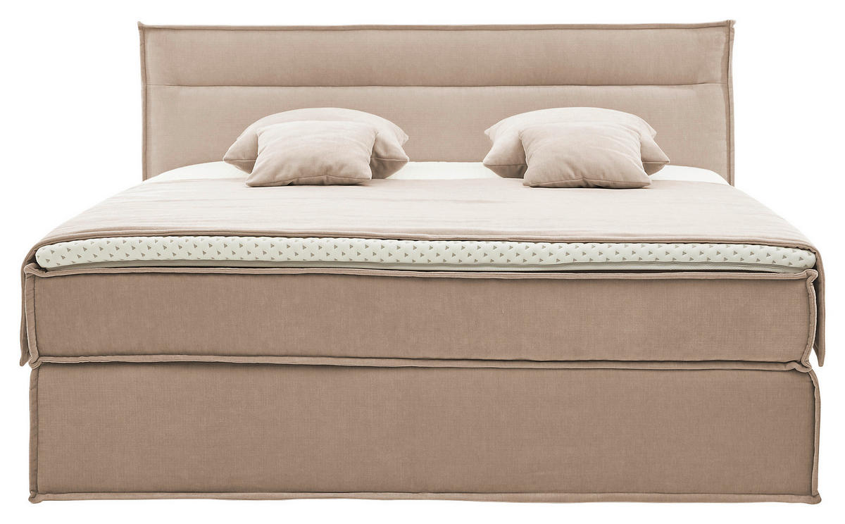 BOXSPRINGBETT 180/200 cm  in Beige  - Beige/Schwarz, Design, Textil (180/200cm) - Musterring
