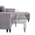 ECKSOFA in Cord Grau  - Eichefarben/Grau, MODERN, Holz/Textil (261/178cm) - Carryhome