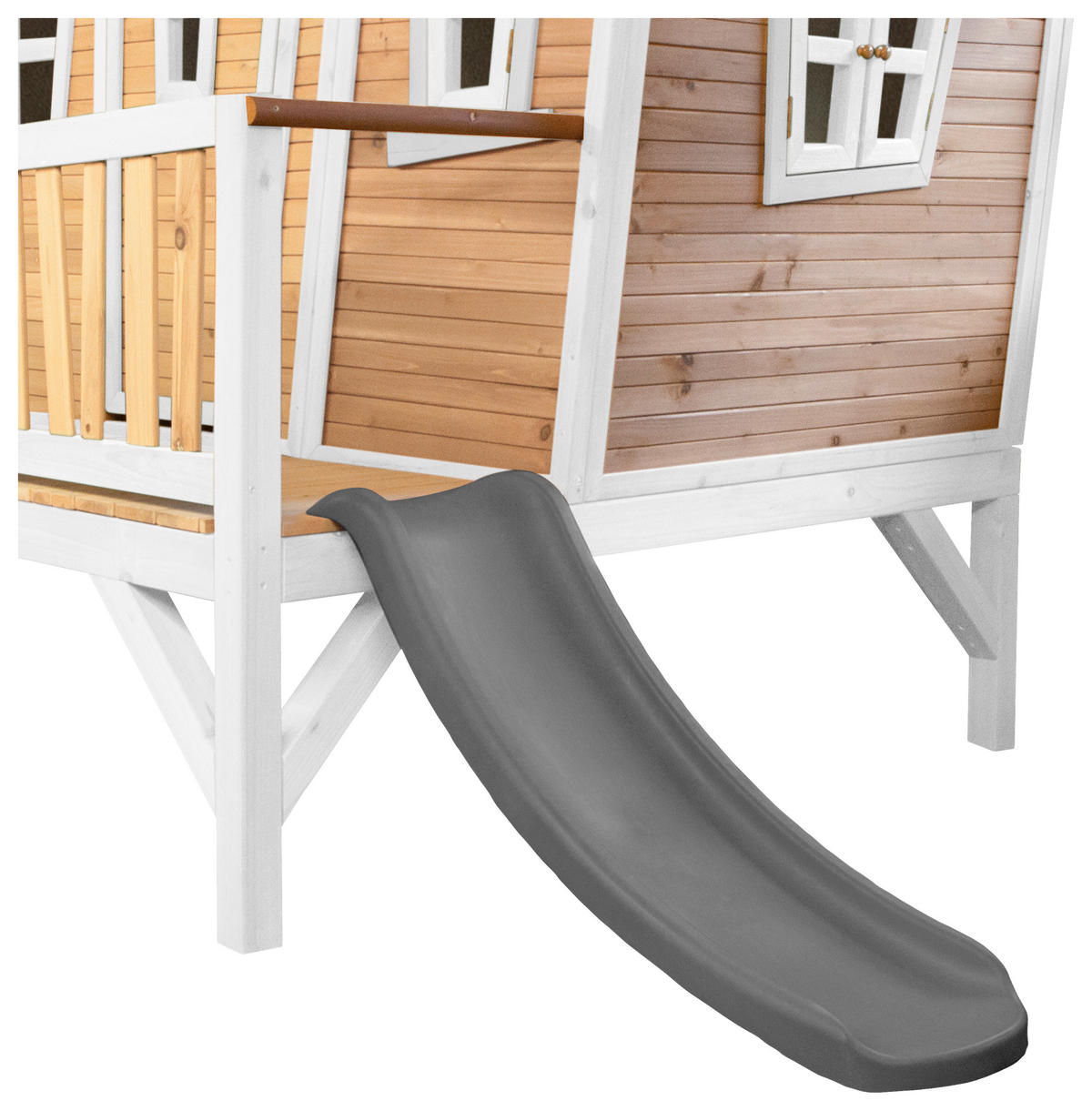 SPIELHAUS 123/12,8/152 cm  - Braun/Weiß, KONVENTIONELL, Holz/Kunststoff (123/12,8/152cm) - Ambia Garden