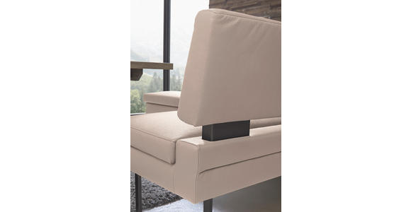 ECKBANK 200/158 cm Mikrofaser Creme   - Creme/Schwarz, Design, Textil/Metall (200/158cm) - Dieter Knoll