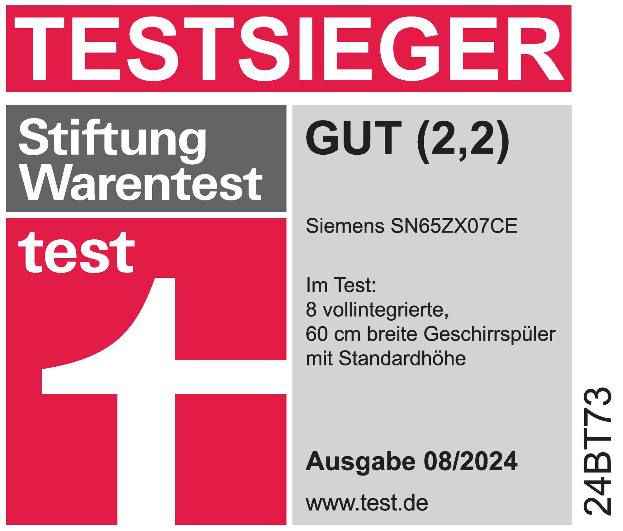 GESCHIRRSPÜLER SN65ZX07CE  - Natur (59,8/81,5/55cm) - Siemens
