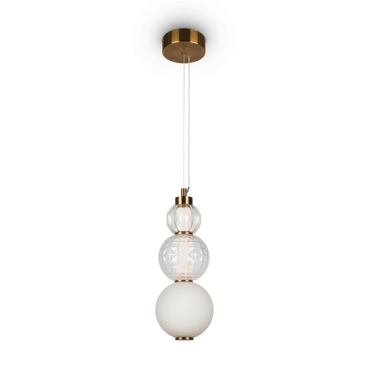 PENDELLEUCHTE 14.7/37.4 cm    - Transparent/Goldfarben, Trend, Glas/Kunststoff (14.7/37.4cm) - MAYTONI