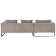 ECKSOFA Sandfarben Feincord  - Sandfarben/Schwarz, KONVENTIONELL, Textil/Metall (178/284cm) - Hom`in