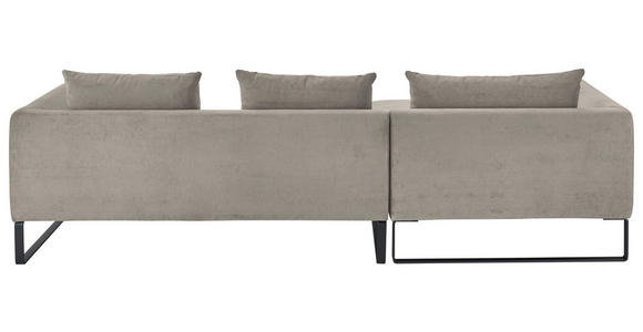 ECKSOFA in Feincord Sandfarben  - Sandfarben/Schwarz, KONVENTIONELL, Textil/Metall (178/284cm) - Hom`in