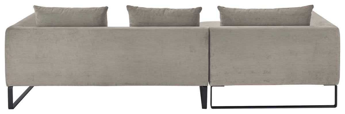 ECKSOFA in Feincord Sandfarben  178/284 cm  - Sandfarben/Schwarz, KONVENTIONELL, Textil/Metall (178/284cm) - Hom`in