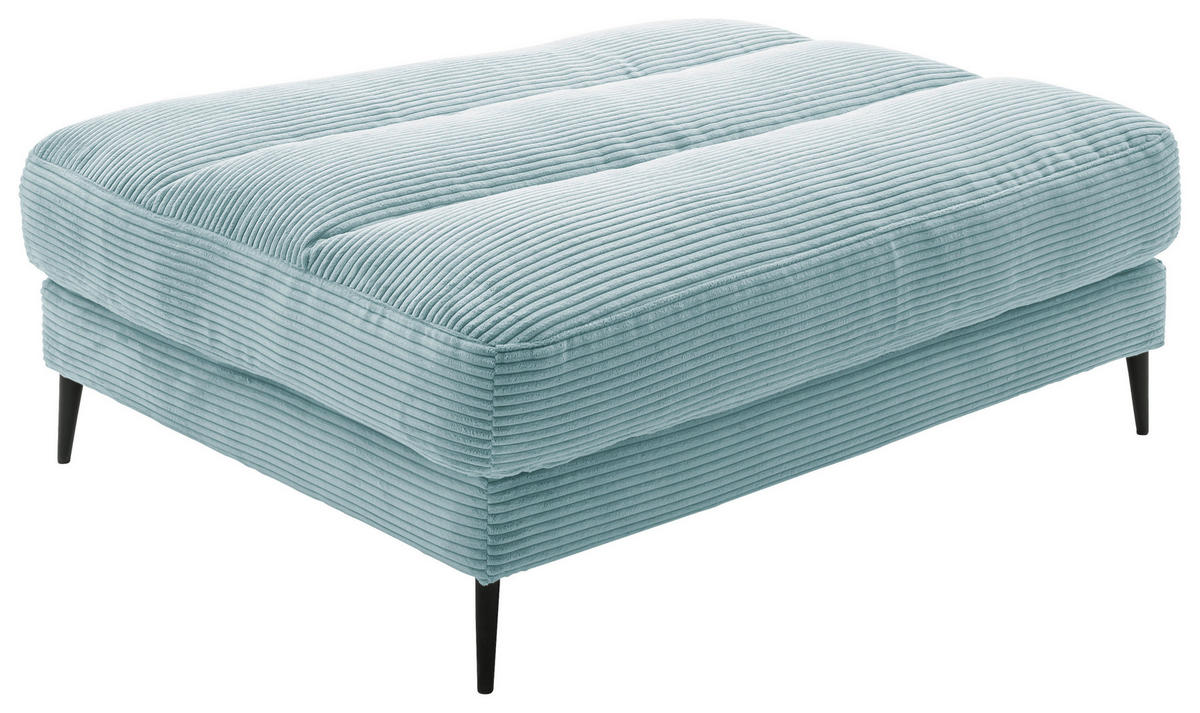 HOCKERBANKTextil Hellblau  - Schwarz/Hellblau, Design, Textil/Metall (90/83/125cm) - Dieter Knoll