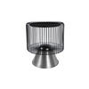 BEISTELLTISCH in Metall, Stein 51/51/56,5 cm  - Silberfarben/Schwarz, Basics, Stein/Metall (51/51/56,5cm) - Kayoom