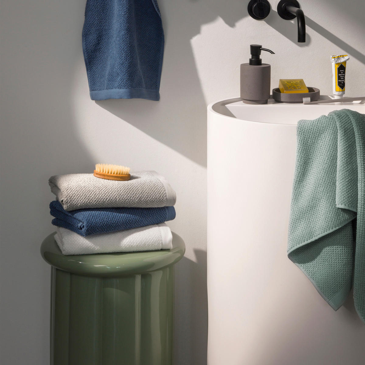 HANDTUCH Blau  - Blau, Basics, Textil (50/100cm) - Moeve