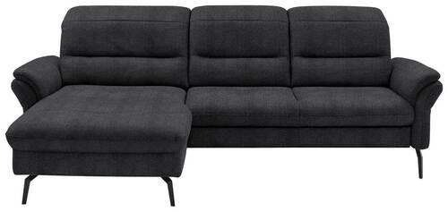 ECKSOFA in Flachgewebe Schwarz  - Schwarz, Konventionell, Textil/Metall (181/260cm) - Beldomo Speed