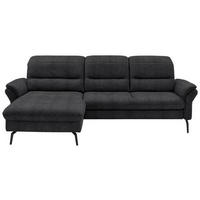 ECKSOFA in Flachgewebe Schwarz  - Schwarz, Konventionell, Textil/Metall (181/260cm) - Beldomo Speed