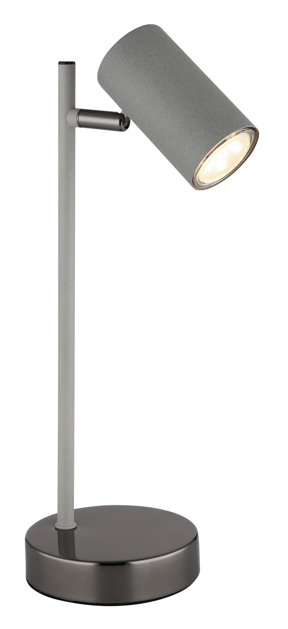 TISCHLEUCHTE - Schwarzchrom/Schwarz, Design, Kunststoff/Metall (13,2/12/35cm) - Globo
