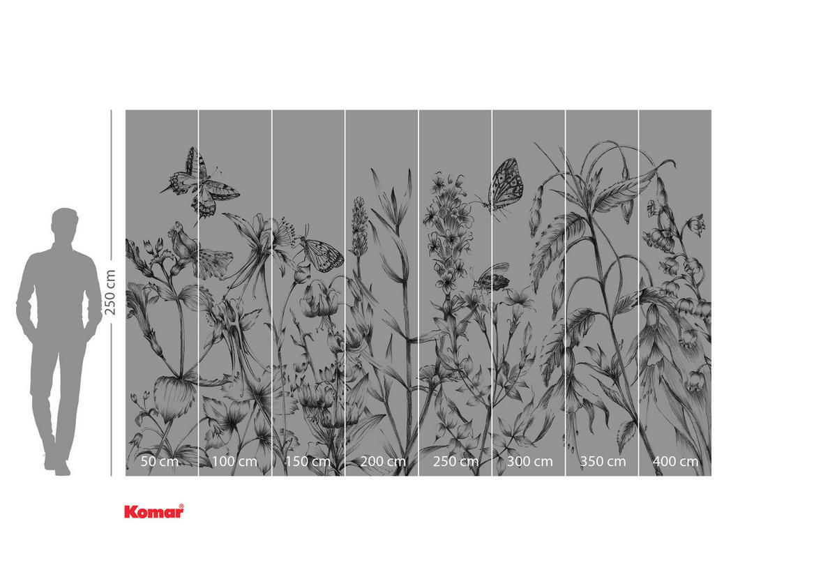 NON WOVEN-TAPET 400/250 cm  - vit/svart, Basics (400/250cm) - Komar