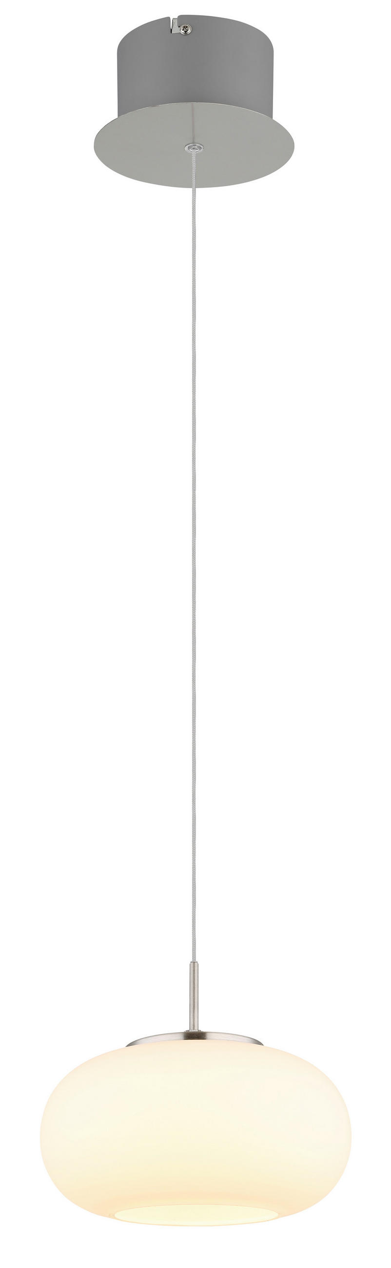 ZÁVĚSNÉ LED SVÍTIDLO, 20/150 cm  - průhledné/opál, Design, kov/sklo (20/150cm) - Globo