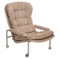 FÅTÖLJ i metall, textil kromfärg, beige  - beige/kromfärg, Design, metall/textil (78/95/99cm) - Best Price