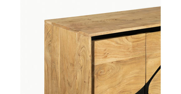 SIDEBOARD  in 160/85/40 cm  - Schwarz/Akaziefarben, Design, Holz/Metall (160/85/40cm) - Ambia Home