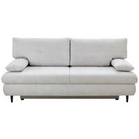SCHLAFSOFA Chenille Hellgrau  inkl. Rückenkissen, Armlehnenkissen, Bettkasten, Schlaffunktion, Rücken echt, Liegefläche im Originalstoff  - Hellgrau/Schwarz, KONVENTIONELL, Holz/Textil (212/97/105cm) - Carryhome