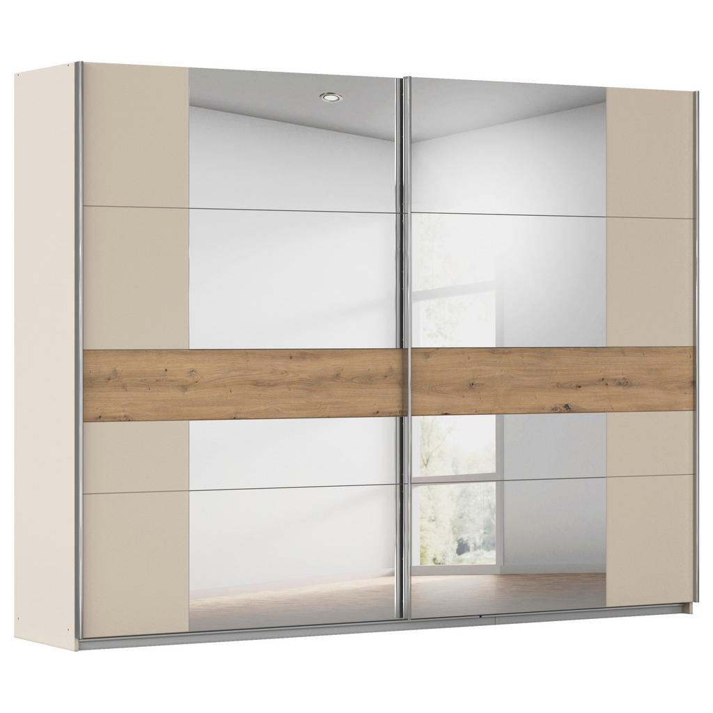 Schwebetürenschrank Mit Spiegel 271cm Calisto Champagner/eiche