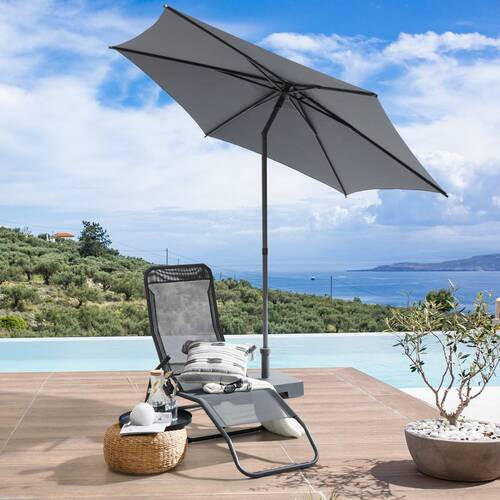 SONNENSCHIRM 270 cm Anthrazit  - Anthrazit, MODERN, Textil/Metall (270/270/220cm) - Ambia Garden