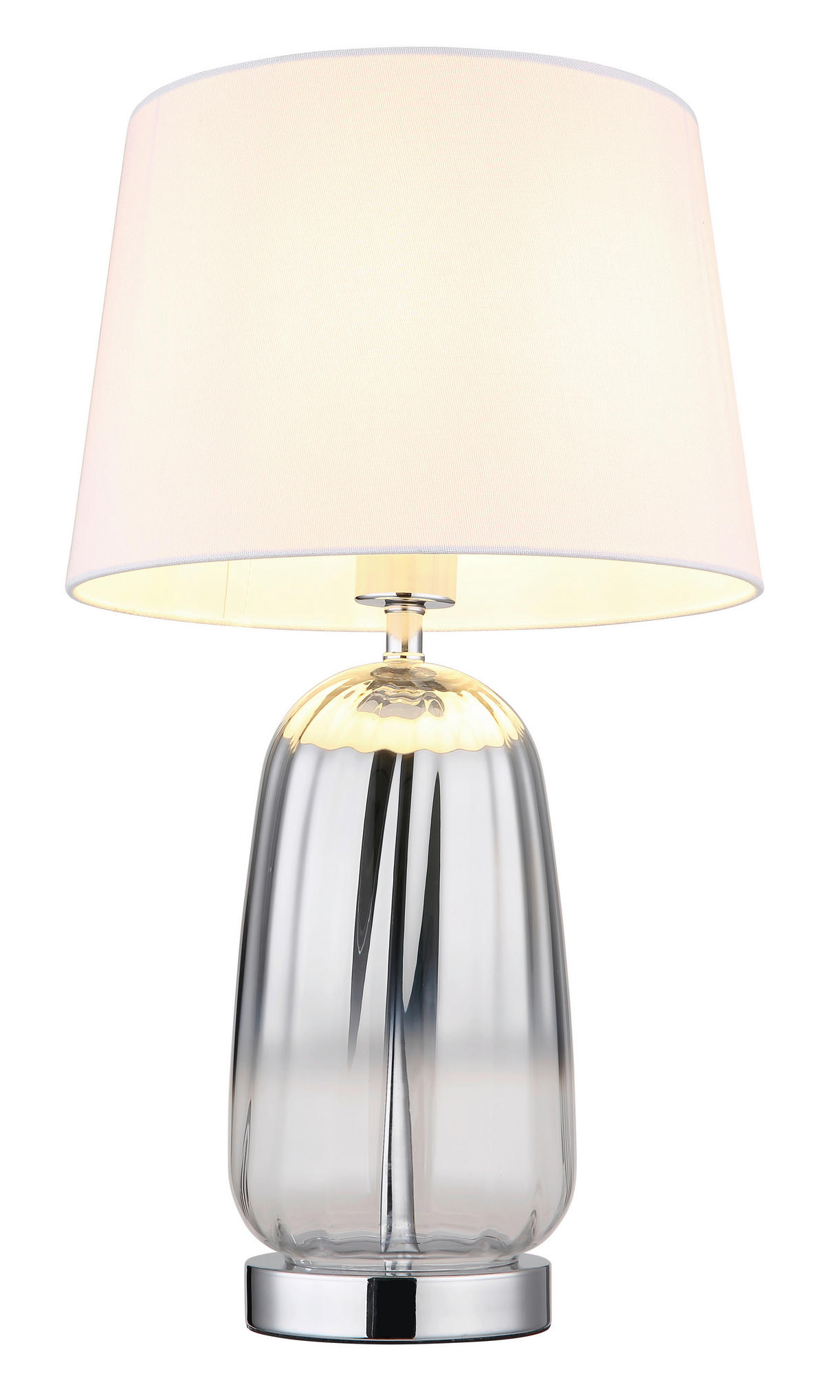 TISCHLEUCHTE - Klar/Chromfarben, Design, Glas/Textil (30/52cm) - Globo