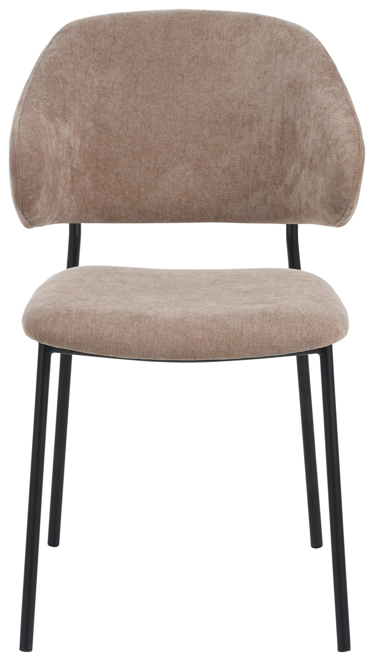 STUHL Mikrofaser Braun, Schwarz  - Schwarz/Braun, KONVENTIONELL, Textil/Metall (52/83/61cm) - MID.YOU