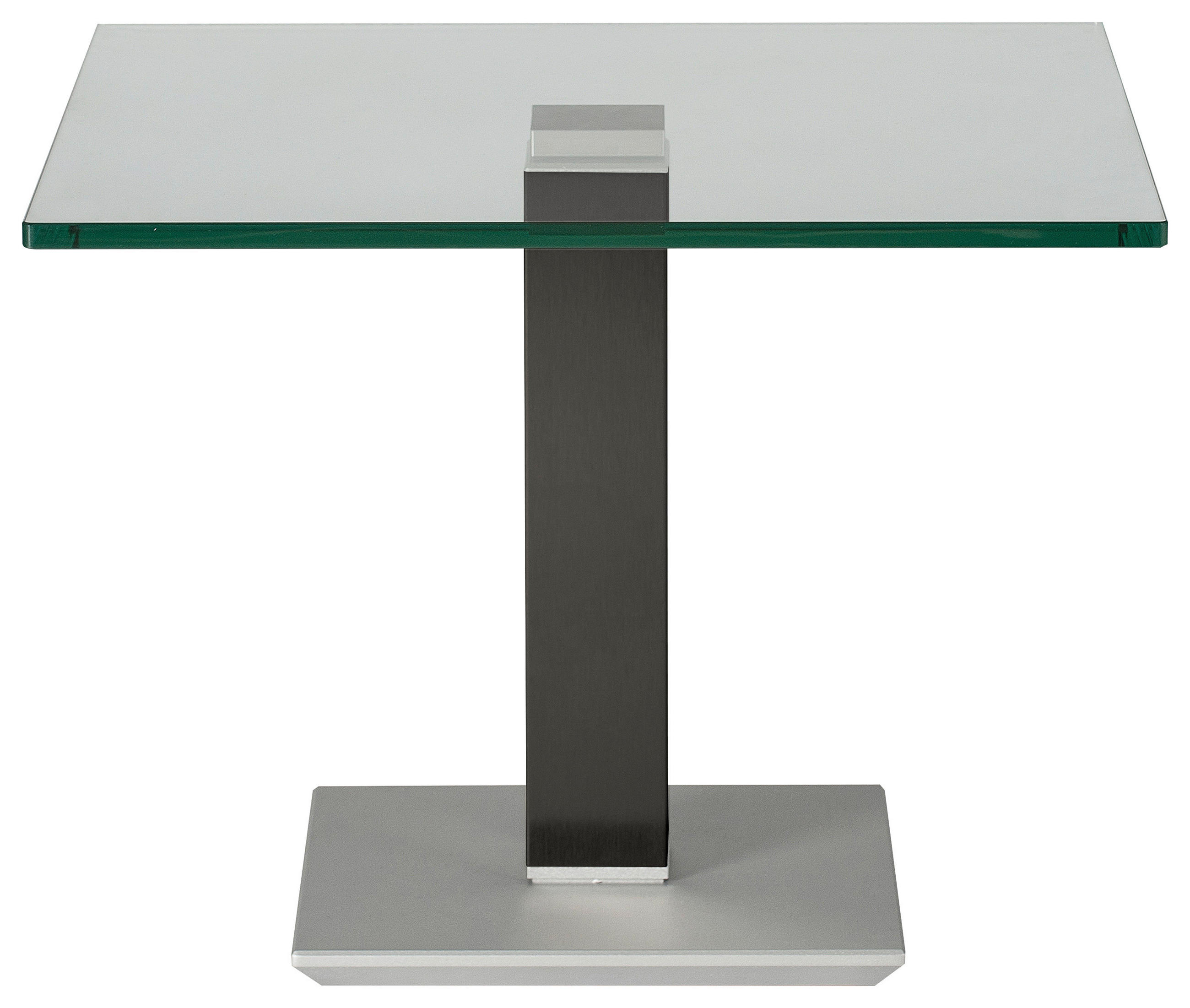 BEISTELLTISCH in Metall, Glas 60/60/46-65 cm  - Edelstahlfarben/Grau, Design, Glas/Kunststoff (60/60/46-65cm)