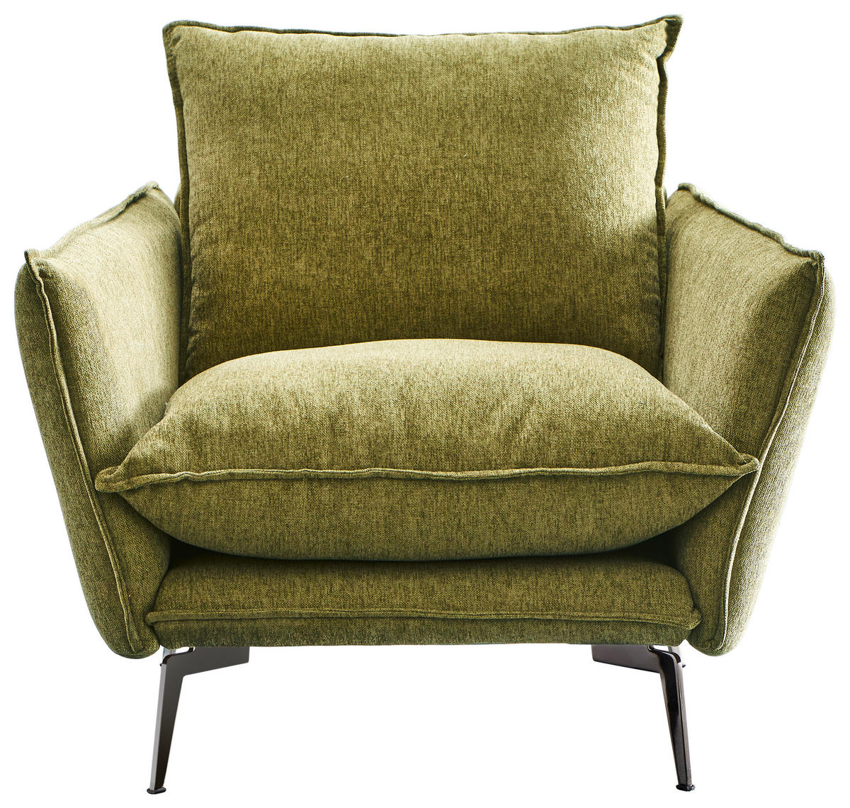 FÅTÖLJ i textil olivgrön  - olivgrön/svart, Design, metall/textil (96/84/100cm) - Livetastic