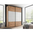 SCHWEBETÜRENSCHRANK 200/222/68 cm 2-türig Weiß, Eiche Artisan  - Schwarz/Weiß, Design, Glas/Holzwerkstoff (200/222/68cm) - Dieter Knoll