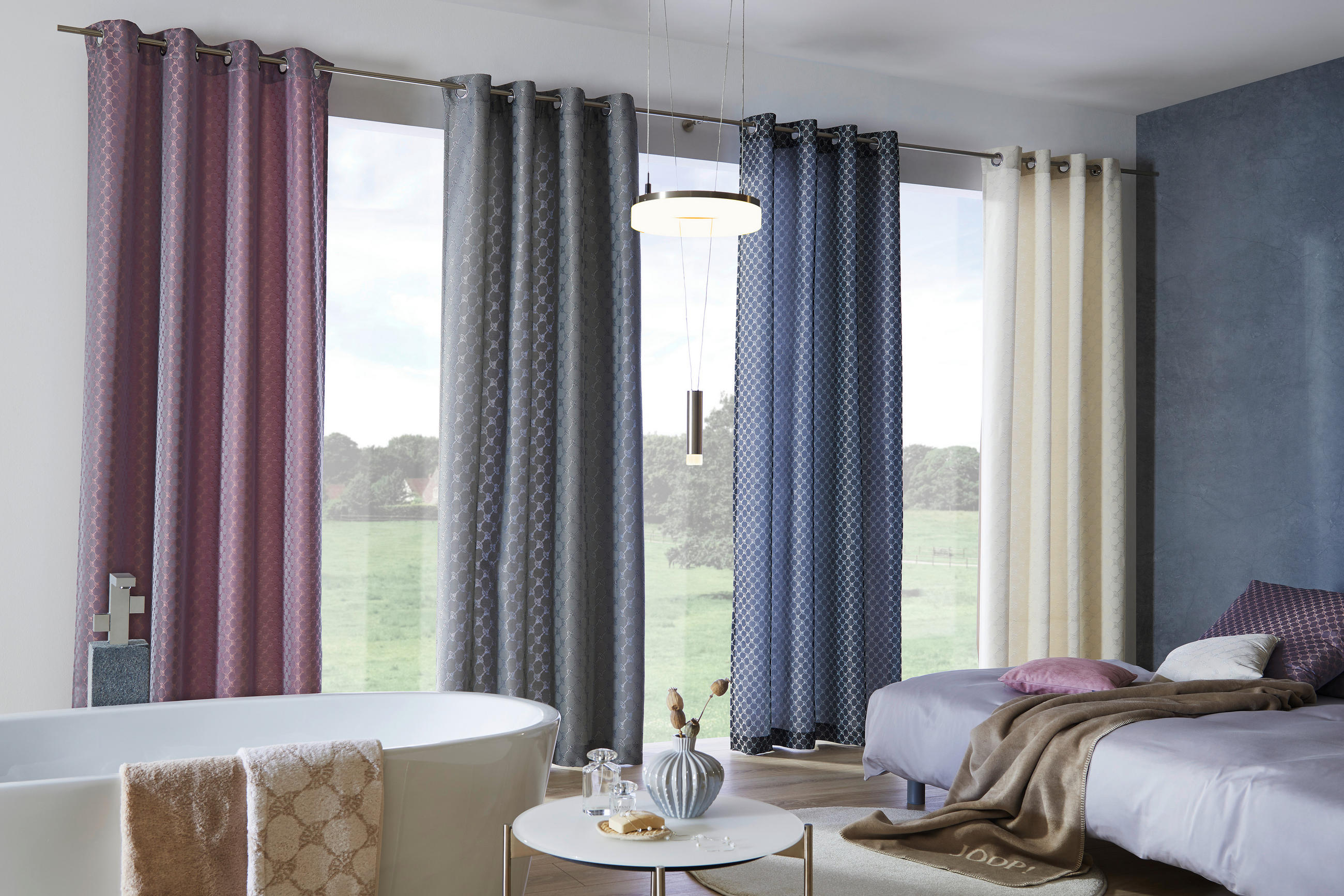 ÖSENSCHAL J-Allovers blickdicht 140/250 cm   - Naturfarben, Design, Textil (140/250cm) - Joop!