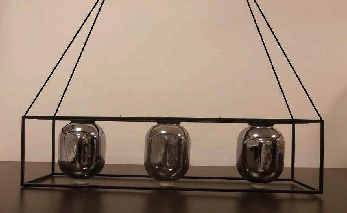 HÄNGELEUCHTE  90/160/20 cm   - Schwarz, Design, Glas (90/160/20cm) - Fischer & Honsel