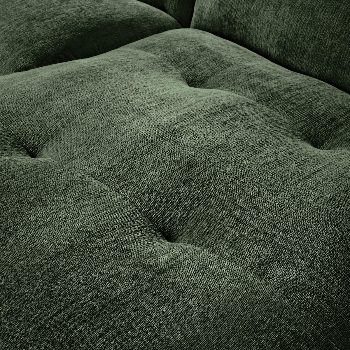 ECKSOFA in Chenille Dunkelgrün  - Dunkelgrün/Schwarz, Modern, Kunststoff/Textil (269/184cm) - Trendmanufaktur