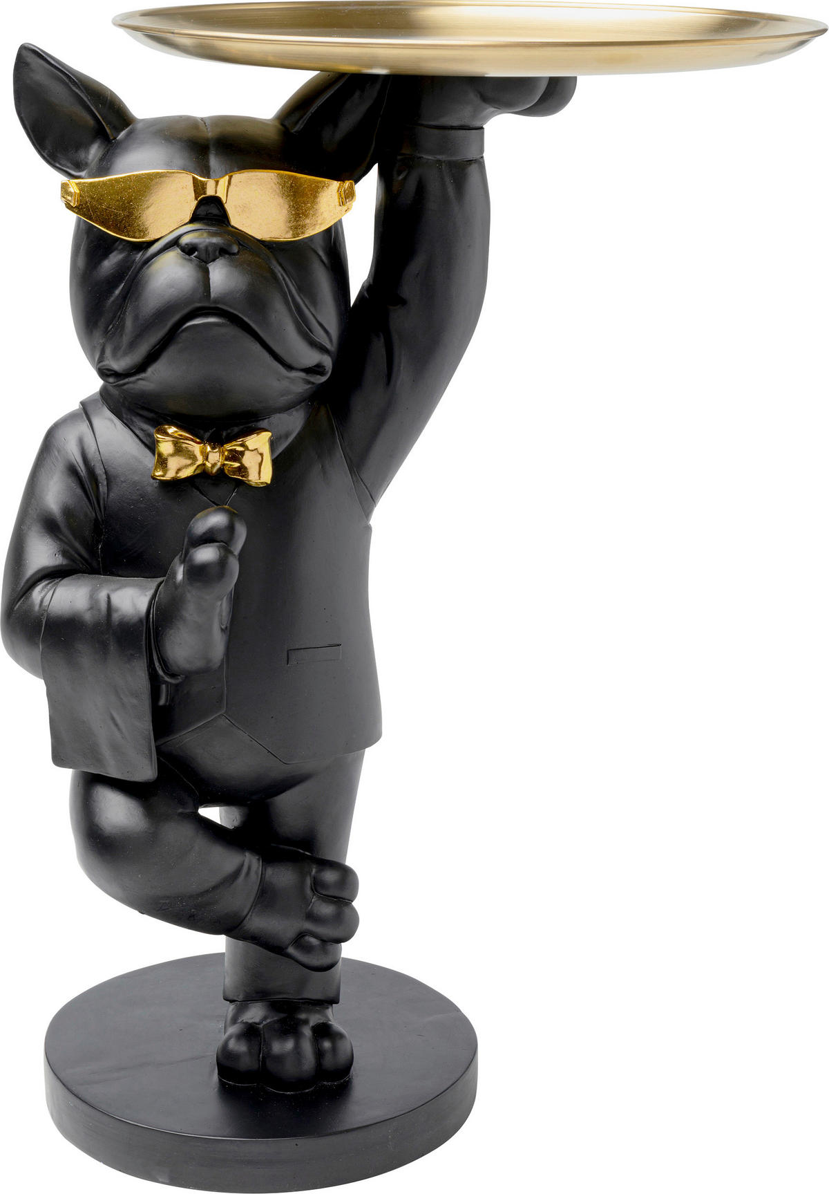 BEISTELLTISCH 39/34/56 cm Schwarz, Goldfarben rund  - Goldfarben/Schwarz, Design, Kunststoff/Metall (39/34/56cm) - Kare-Design