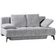 SCHLAFSOFA  in Webstoff Hellgrau  - Hellgrau/Schwarz, Design, Textil/Metall (209-235/90/100cm) - Novel