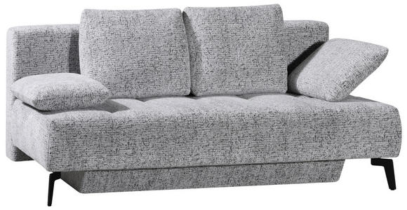 SCHLAFSOFA  in Webstoff Hellgrau  - Hellgrau/Schwarz, Design, Textil/Metall (209-235/90/100cm) - Novel