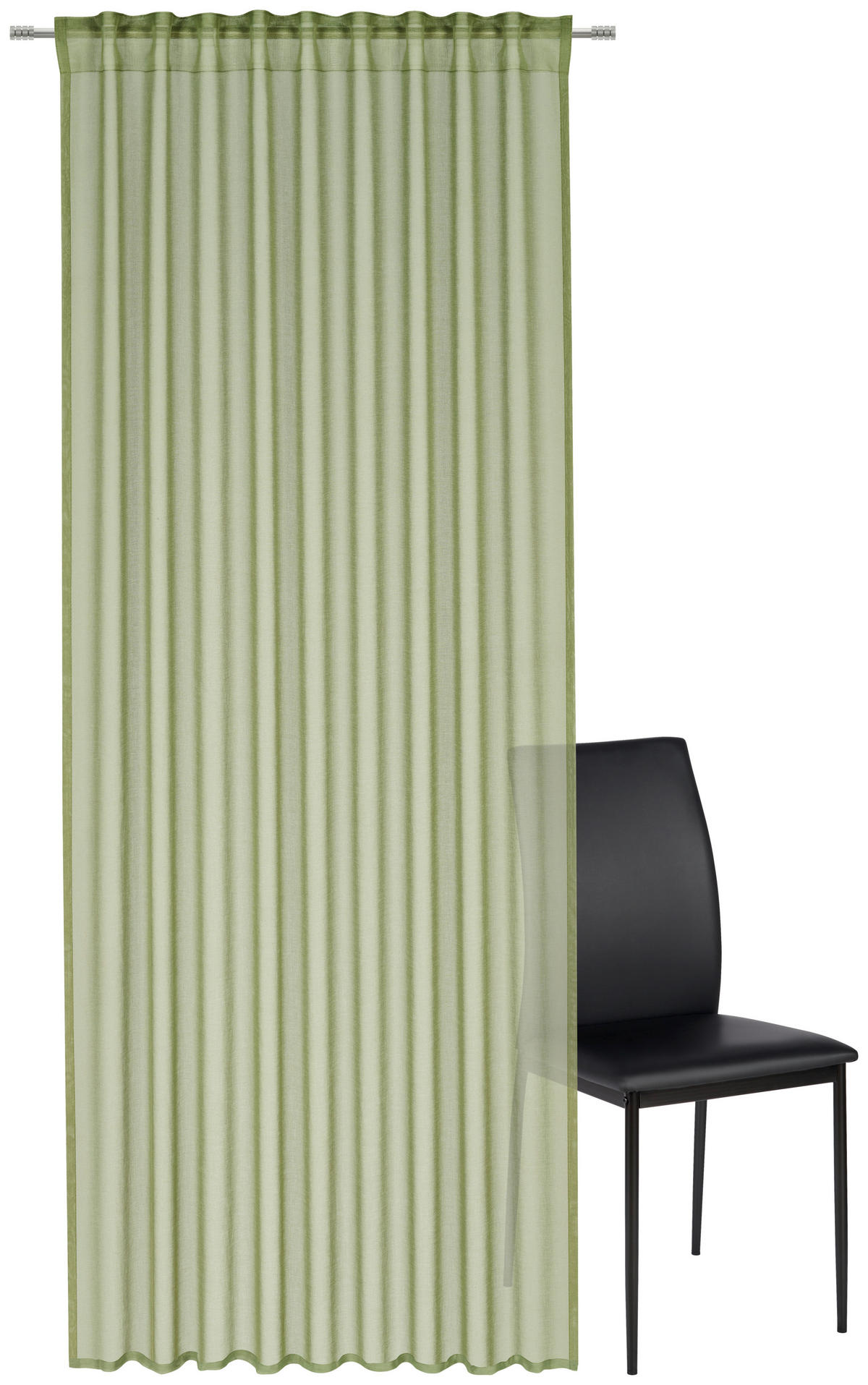 DRAPERIE CONFECȚIONATĂ transparent  - verde, Basics, textil (140/245cm) - Boxxx