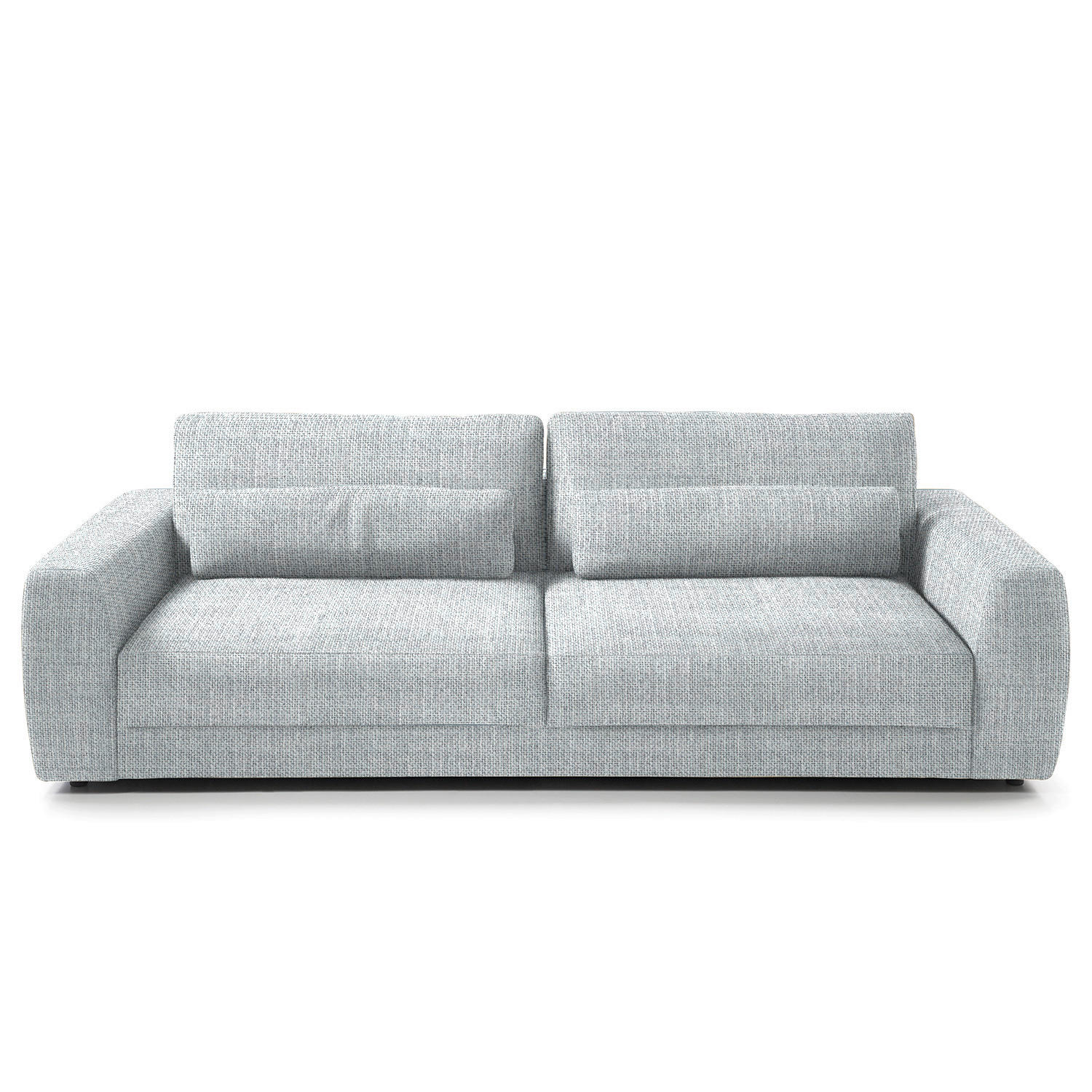3-SITZER-SOFA in Webstoff Hellgrau  - Hellgrau/Schwarz, Design, Kunststoff/Textil (250/80/117cm) - home24