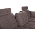 ECKSOFA in Mikrofaser Braun 276/193 cm - Chromfarben/Braun, MODERN, Kunststoff/Textil (276/193cm) - Hom`in